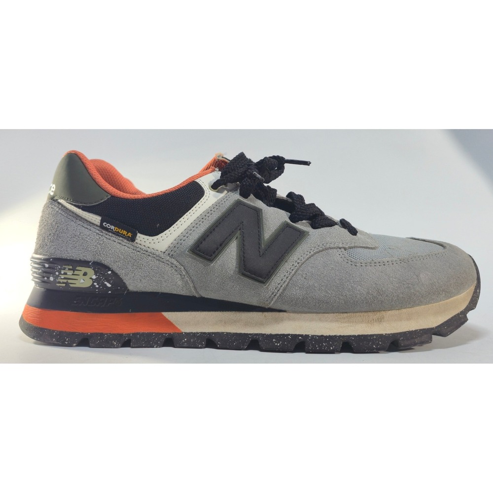 New Balance 574 Rugged Grey Black Orange Cordura Sneakers ML574DAG Mens 12 - Picture 4 of 9